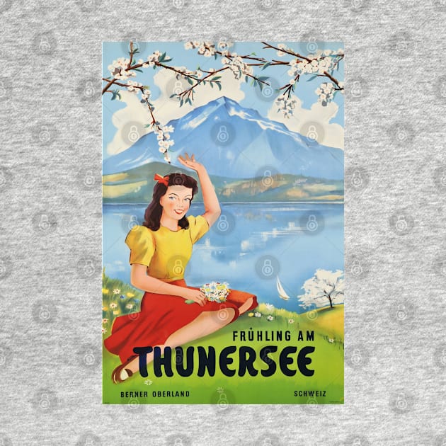 Frühling am Thunersee, Berner Oberland,Schweiz,Travel Poster by BokeeLee